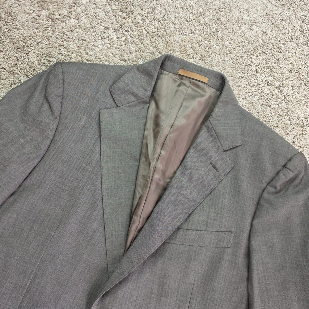 Faconnable Blazer Sport Coat Mens 52R Brown Herringbone Wool Italy Professional